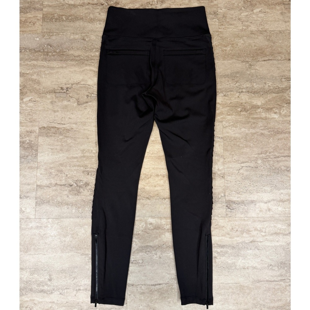 Athleta Delancey Moto Tight Black High Rise Leggings Ankle Zip Small - Picture 2 of 6